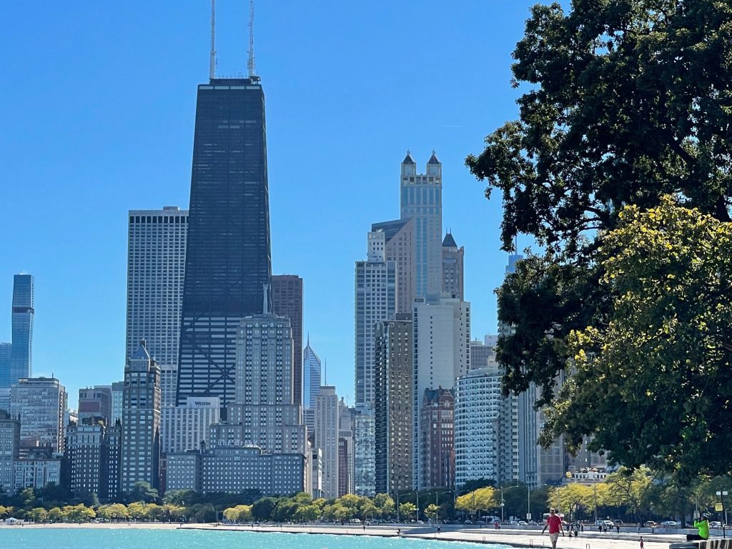 View of building from Oak Street beach